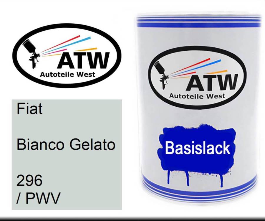 Fiat, Bianco Gelato, 296 / PWV: 500ml Lackdose, von ATW Autoteile West.